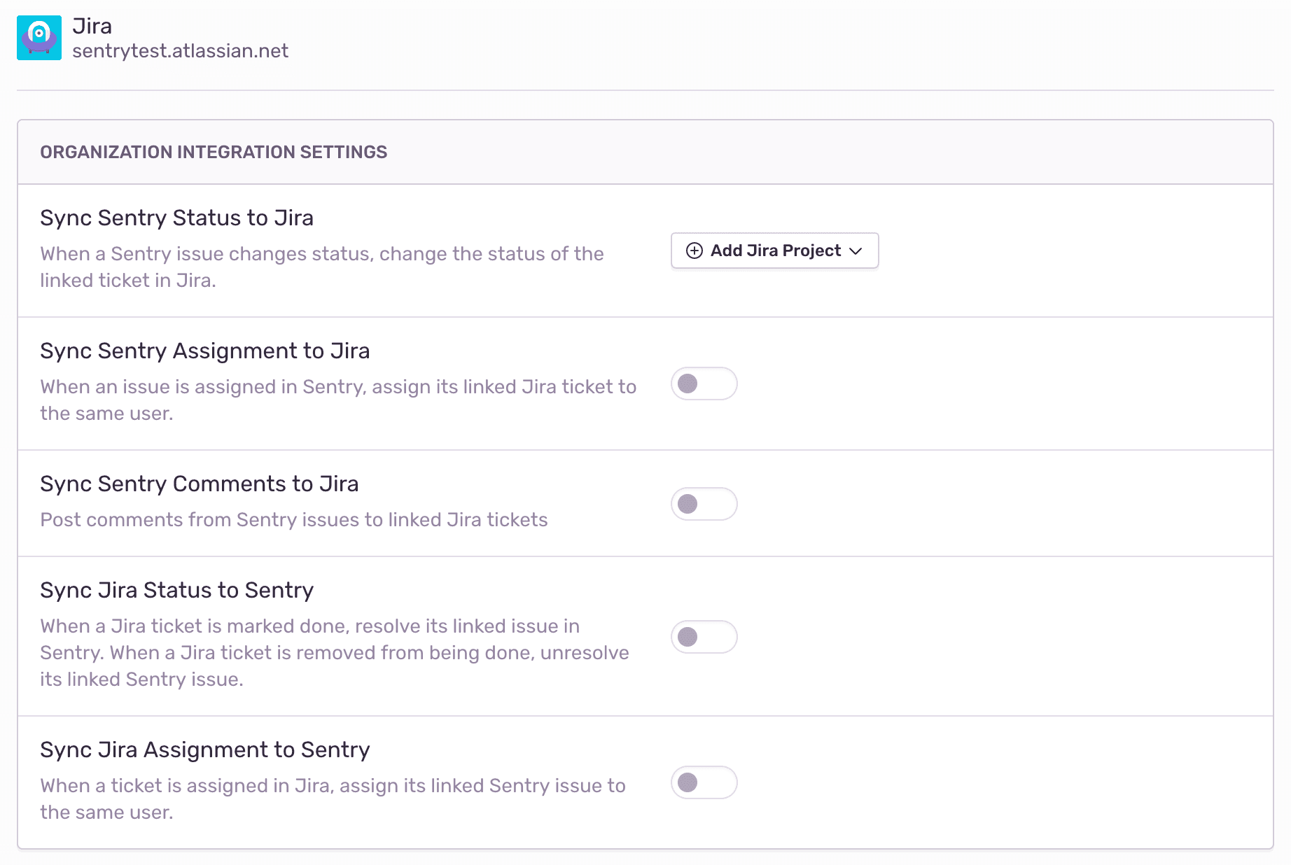 Sync Jira statuses to Sentry